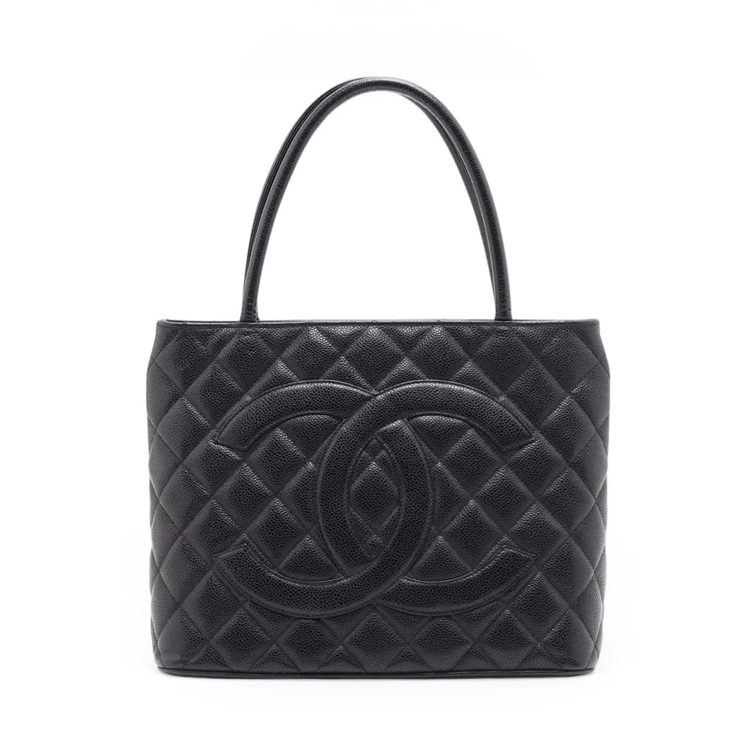 CHANEL RE-RELEASE CAVIAR SKIN TOTE BAG: Chanel Re-release Caviar Skin Tote bag Brand: Chanel Type/Style: Tote Material: Caviar Skin Color: Black Size: Height:9.3inchLength:11.6inchDepth:5.7inch Accessories: None Accessories Noti
