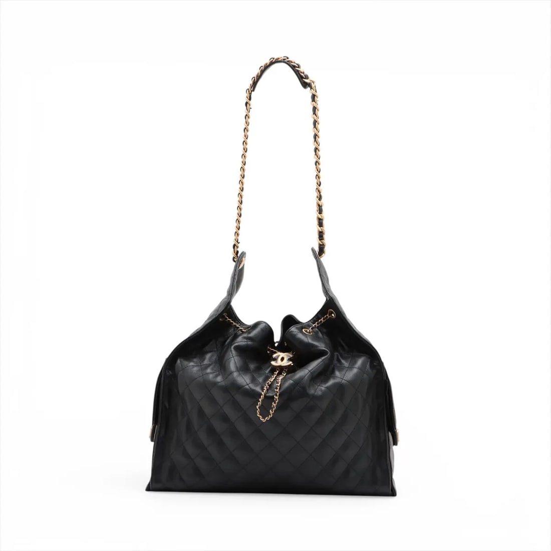 CHANEL 25 LARGE CAVIAR SKIN CHAIN SHOULDER BAG: Chanel 25 Large Caviar Skin Chain Shoulder Bag Brand: Chanel Type/Style: Shoulder Bag Material: Caviar Skin Color: Black Size: Height:12.8inchLength:14.2inchDepth:5.7inch Accessories: None