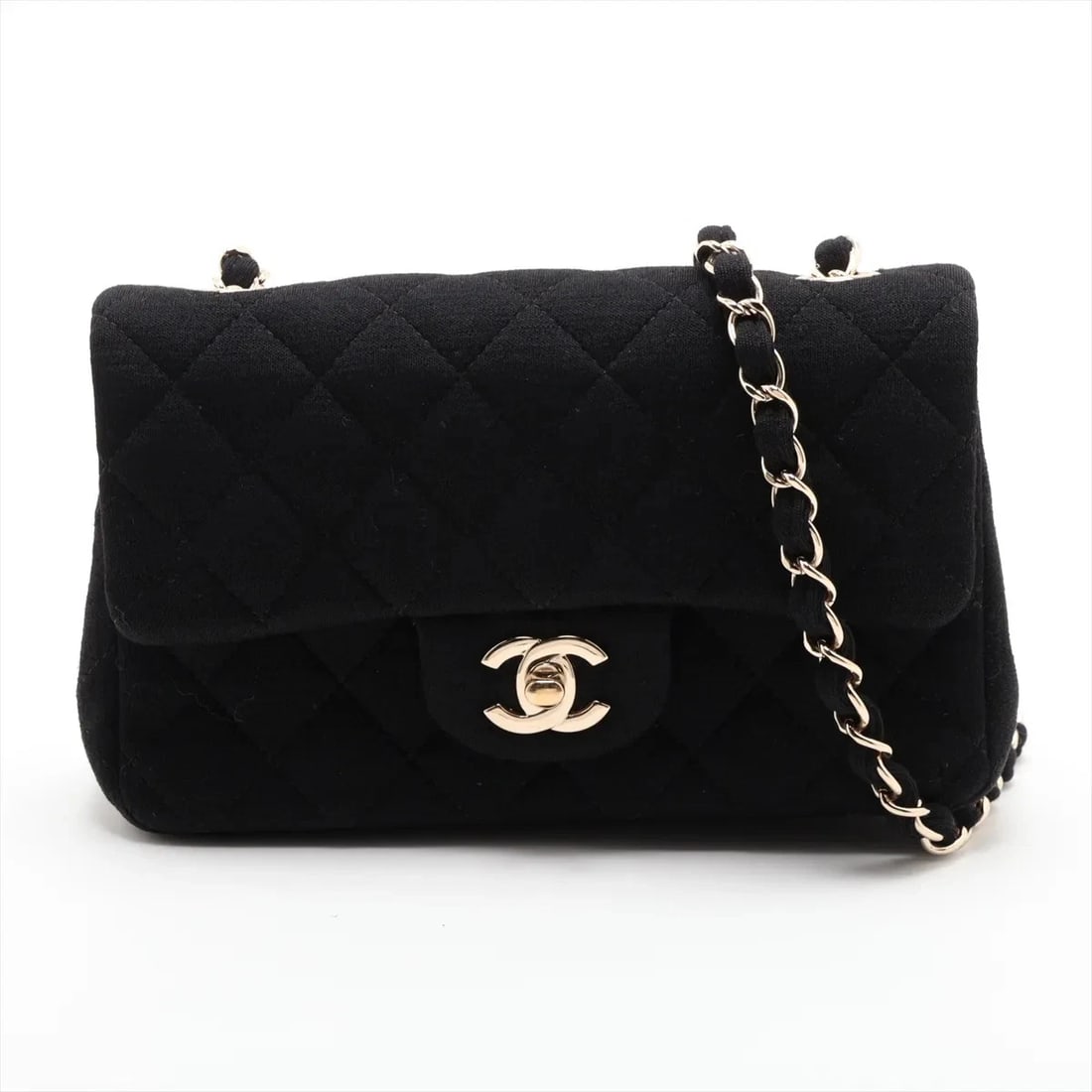 CHANEL MINI MATELASSE 20 COTTON SINGLE CHAIN BAG: Chanel Mini Matelasse 20 Cotton Single Chain Bag Brand: Chanel Type/Style: Shoulder Bag Material: Cotton Color: Black Size: Height:4.9inchLength:7.9inchDepth:2.4inch Accessories: None Acce