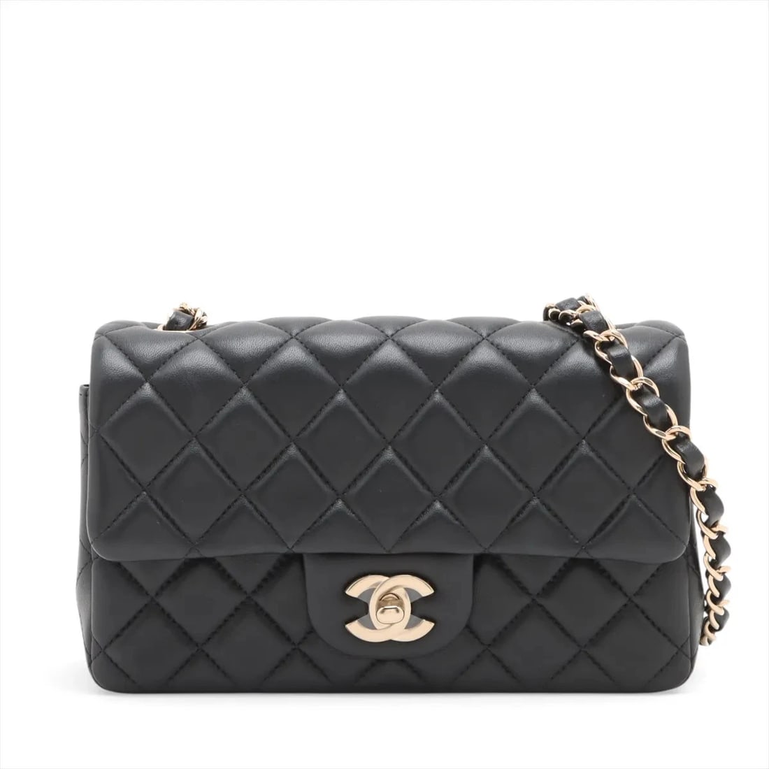 CHANEL MINI MATELASSE 20 LAMBSKIN SINGLE CHAIN BAG: Chanel Mini Matelasse 20 Lambskin Single Chain Bag Brand: Chanel Type/Style: Shoulder Bag Material: Lambskin Color: Black Size: Height:4.9inchLength:7.9inchDepth:2.6inch Accessories: None