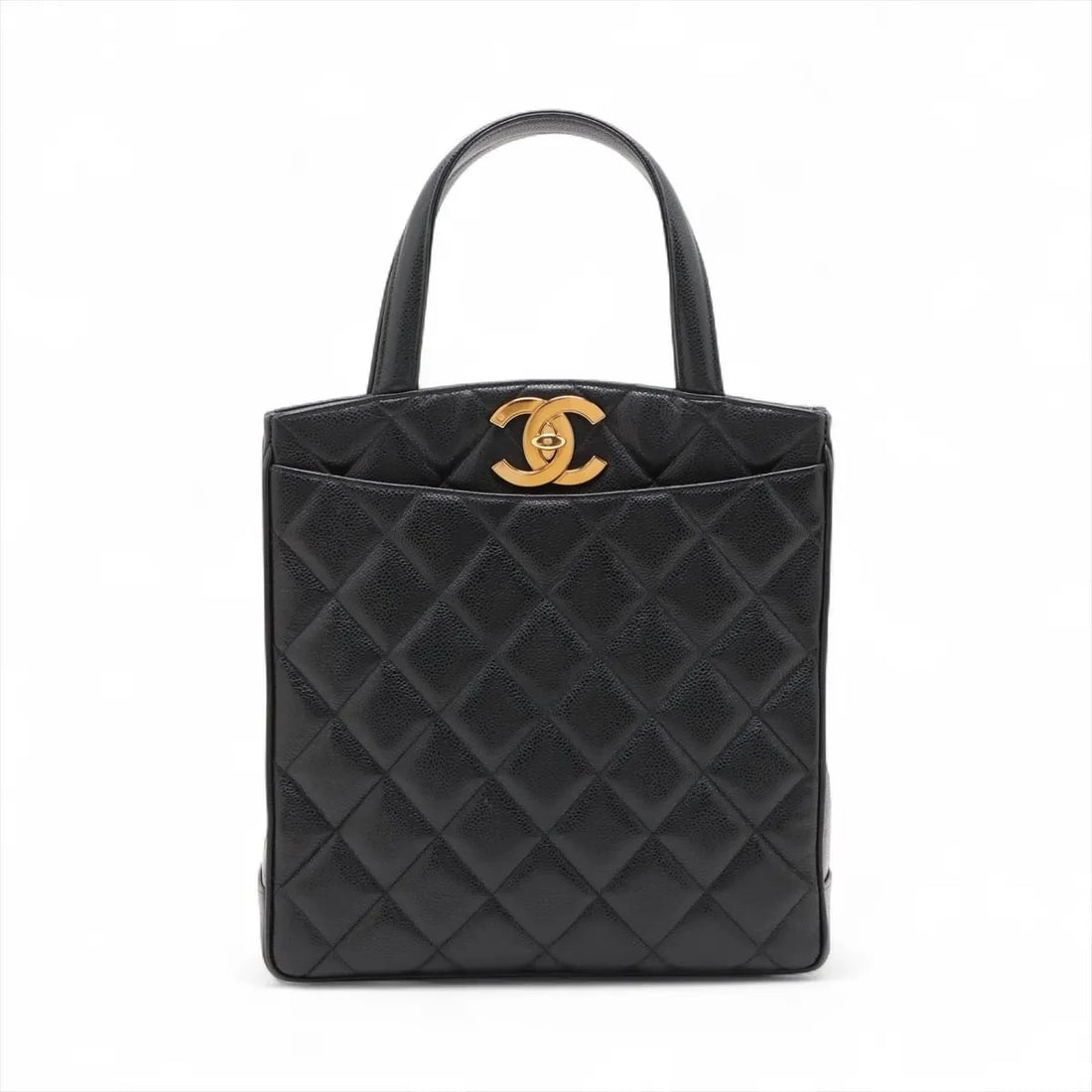 CHANEL MATELASSE CAVIAR SKIN TOTE BAG: Chanel Matelasse Caviar Skin Tote bag Brand: Chanel Type/Style: Tote Material: Caviar Skin Color: Black Size: Height:11.8inchLength:11.0inchDepth:3.0inch Accessories: None Accessories Noti