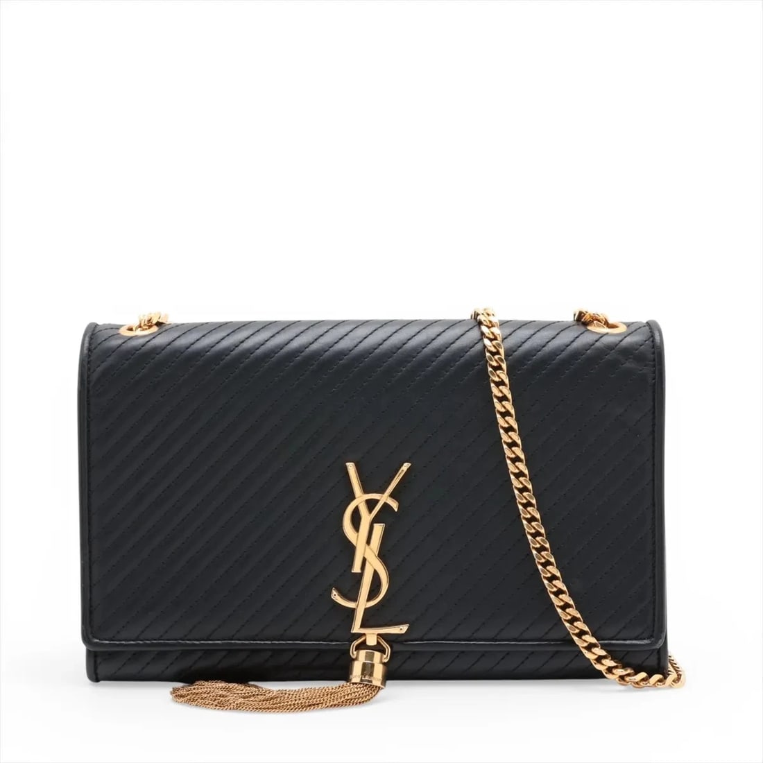 SAINT LAURENT PARIS LEATHER CHAIN SHOULDER BAG: Saint Laurent Paris Leather Chain Shoulder Bag Brand: Saint Laurent Paris Type/Style: Shoulder Bag Material: Leather Color: Black Size: Height:5.9inchLength:9.4inchDepth:2.2inch Accessories: None