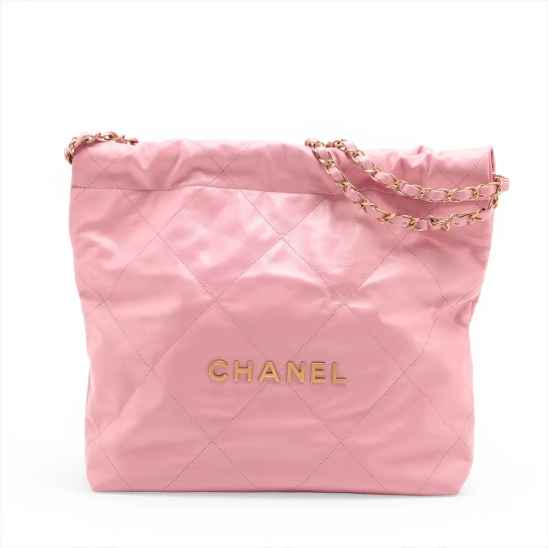 CHANEL 22 SMALL SHINY CALFSKIN CHAIN SHOULDER BAG: Chanel 22 Small shiny calfskin Chain Shoulder Bag Brand: Chanel Type/Style: Shoulder Bag Material: shiny calfskin Color: Pink Size: Height:12.0inchLength:12.0inchDepth:3.0inch Accessories: None