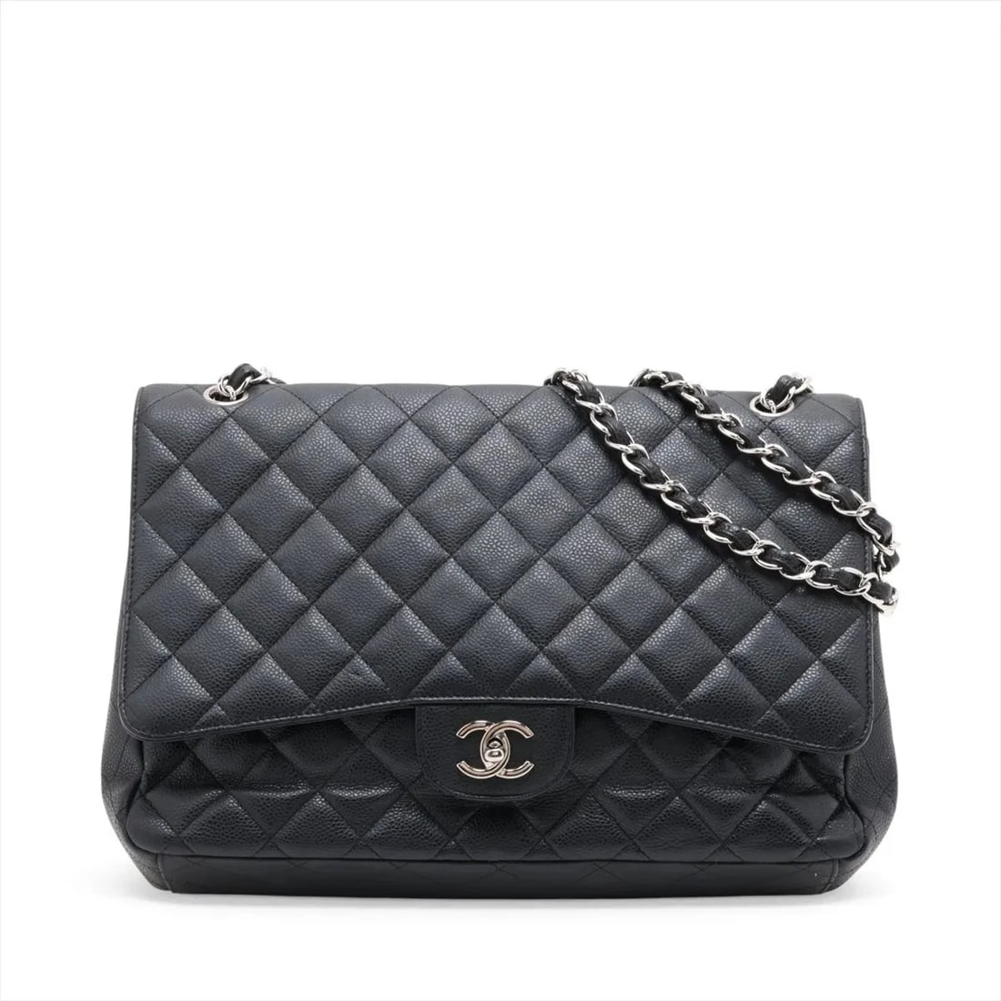 CHANEL DEKAMATRASSE 30 LARGE CAVIAR SKIN DOUBLE CHAIN BAG (1 of 4)