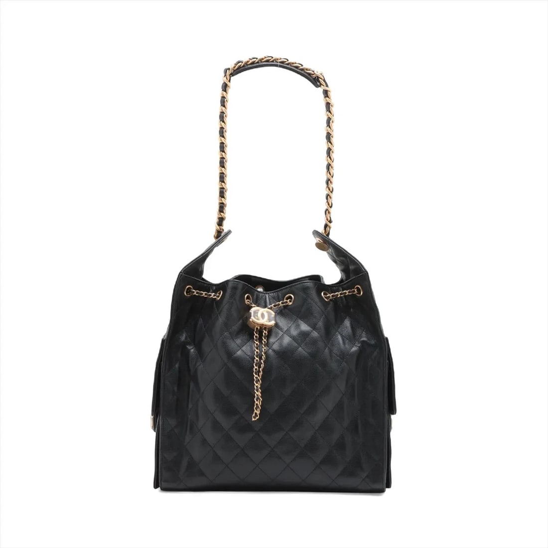 CHANEL 25 MEDIUM CAVIAR SKIN CHAIN SHOULDER BAG: Chanel 25 Medium Caviar Skin Chain Shoulder Bag Brand: Chanel Type/Style: Shoulder Bag Material: Caviar Skin Color: Black Size: Height:11.8inchLength:11.6inchDepth:5.9inch Accessories: None