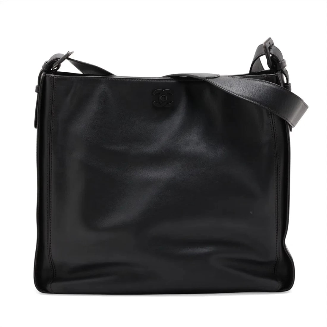 CHANEL COCO MARK LAMBSKIN SHOULDER BAG: Chanel Coco Mark Lambskin Shoulder bag Brand: Chanel Type/Style: Shoulder Bag Material: Lambskin Color: Black Size: Height:11.4inchLength:13.8inchDepth:3.7inch Accessories: None Accessorie