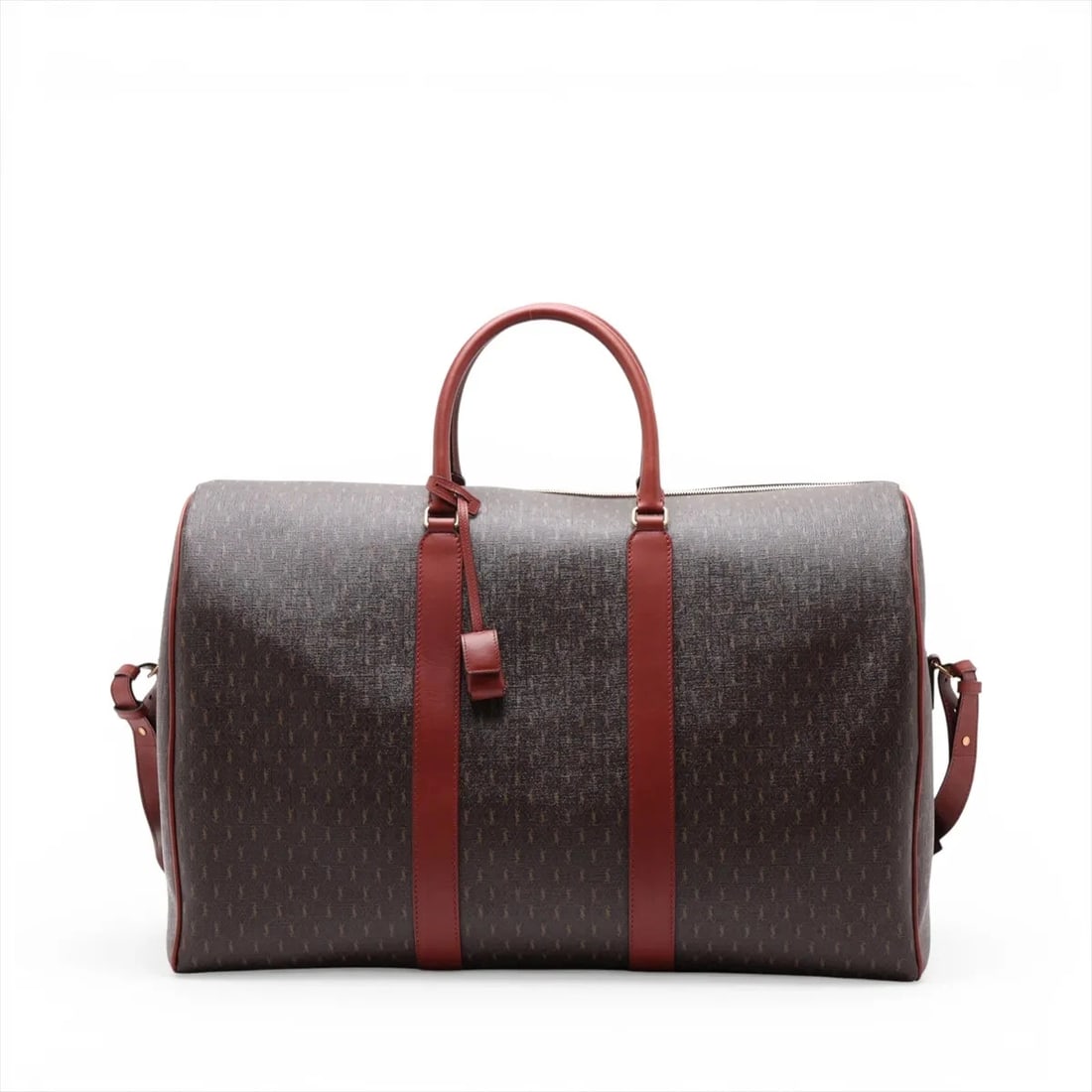 SAINT LAURENT PARIS PVC & LEATHER 2WAY BROWN: Saint Laurent Paris PVC & leather 2WAY Brown Brand: Saint Laurent Paris Type/Style: Duffle Material: PVC & leather Color: Brown Size: Height:14.6inchLength:22.0inchDepth:9.8inch Accessories: None