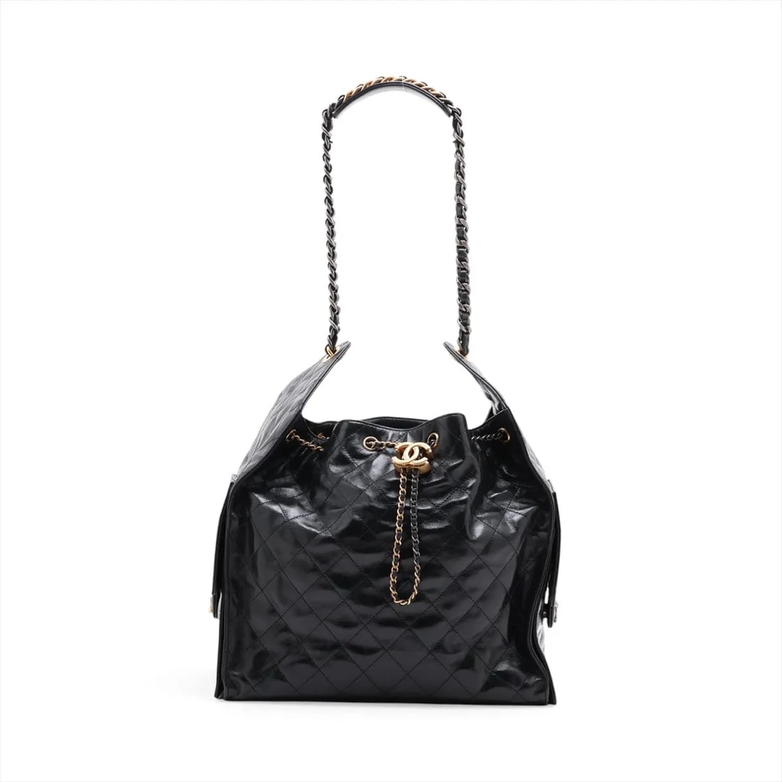 CHANEL 25 MEDIUM LEATHER CHAIN SHOULDER BAG: Chanel 25 Medium Leather Chain Shoulder Bag Brand: Chanel Type/Style: Shoulder Bag Material: Leather Color: Black Size: Height:14.6inchLength:11.8inchDepth:6.1inch Accessories: None Access