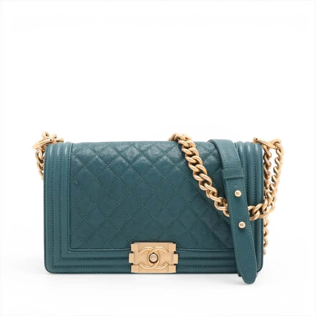CHANEL BOY 25 CAVIAR SKIN CHAIN SHOULDER BAG (1 of 5)