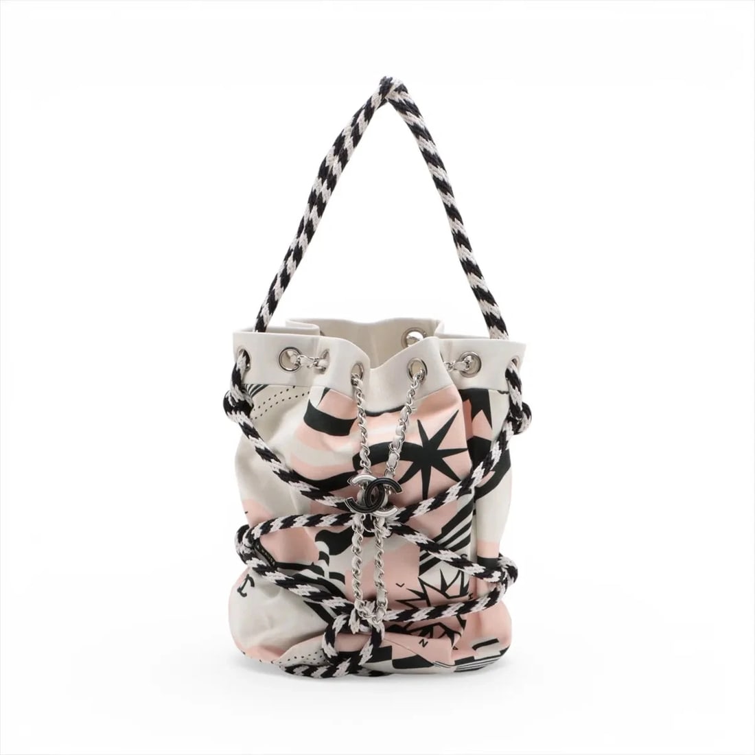 CHANEL LA PAUSA CANVAS CHAIN SHOULDER BAG: Chanel La Pausa canvas Chain Shoulder Bag Brand: Chanel Type/Style: Shoulder Bag Material: canvas Color: Multicolor Size: Height:10.8inchLength:7.9inchDepth:7.3inch Accessories: None Acces