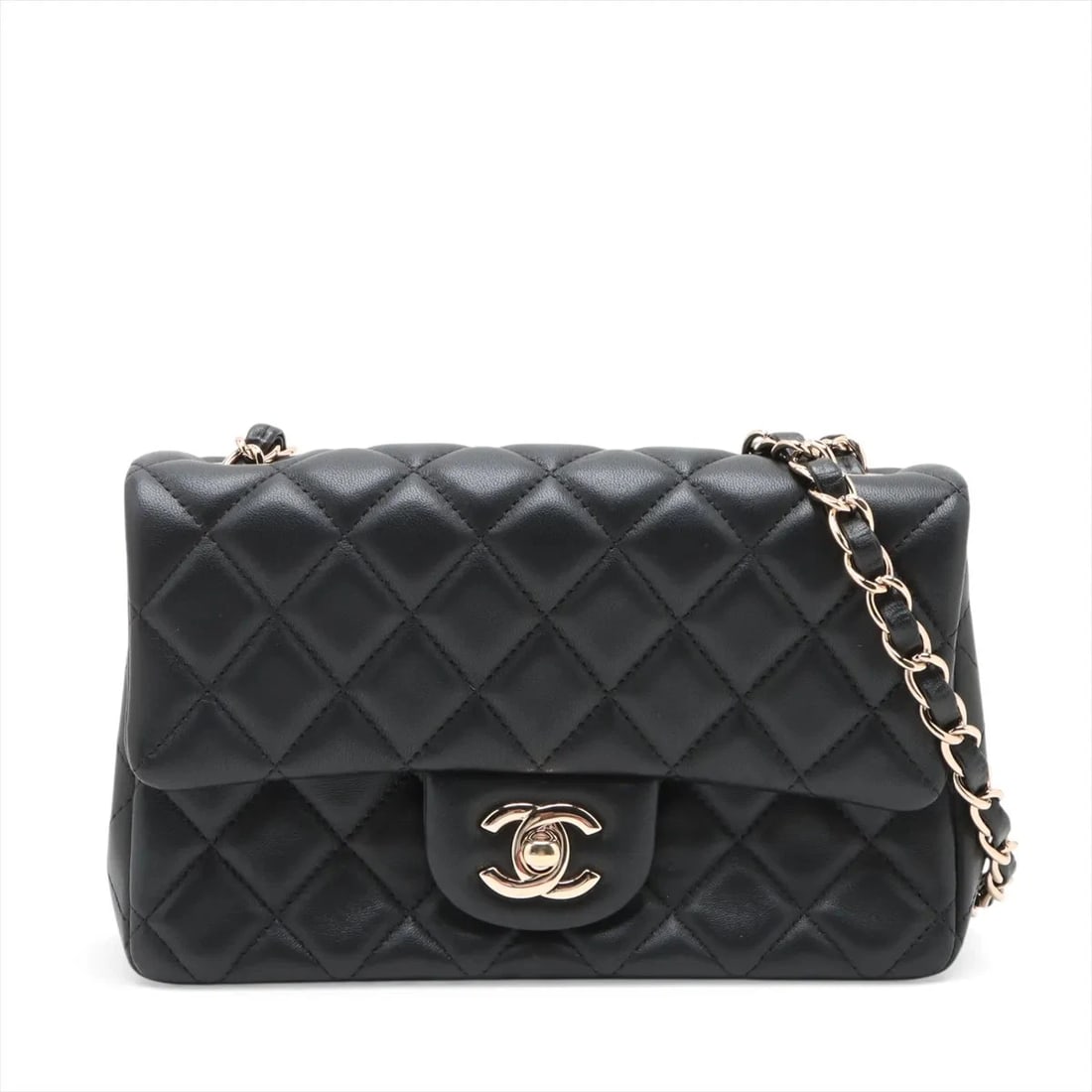 CHANEL MINI MATELASSE 20 LAMBSKIN SINGLE FLAP SINGLE CHAIN BAG: Chanel Mini Matelasse 20 Lambskin Single Flap Single Chain Bag Brand: Chanel Type/Style: Shoulder Bag Material: Lambskin Color: Black Size: Height:4.9inchLength:7.7inchDepth:2.4inch Accessories: N