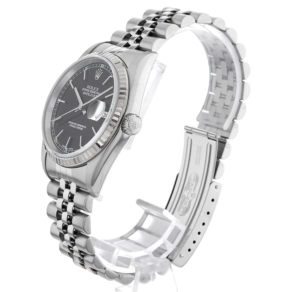 ROLEX DATEJUST BLACK WATCH - 2