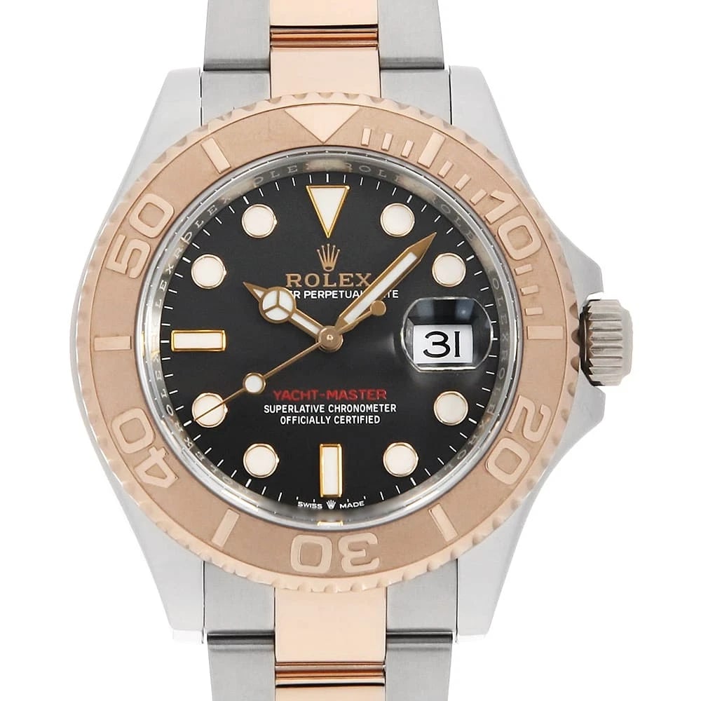 ROLEX YACHT MASTER BLACK WATCH: ROLEX Yacht master black Watch Brand: ROLEX Type/Style: Wrist watch Material: Band Material Stainless Steel/Everose Gold, Case Material Stainless Steel/Everose Gold Color: Dial Color Black Size: Case: