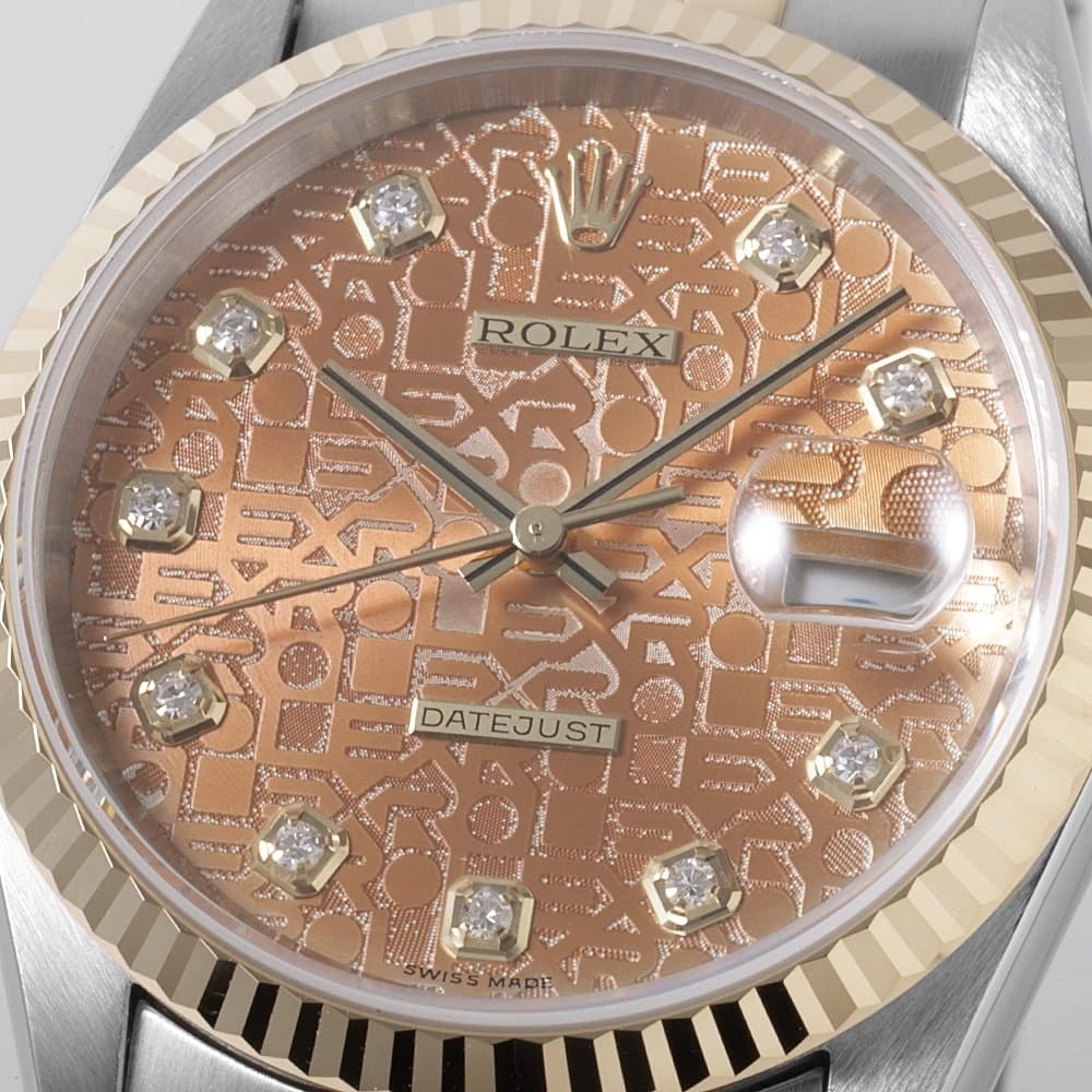 ROLEX DATEJUST DIAMOND SILVER CARVING COMPUTER WATCH - 4