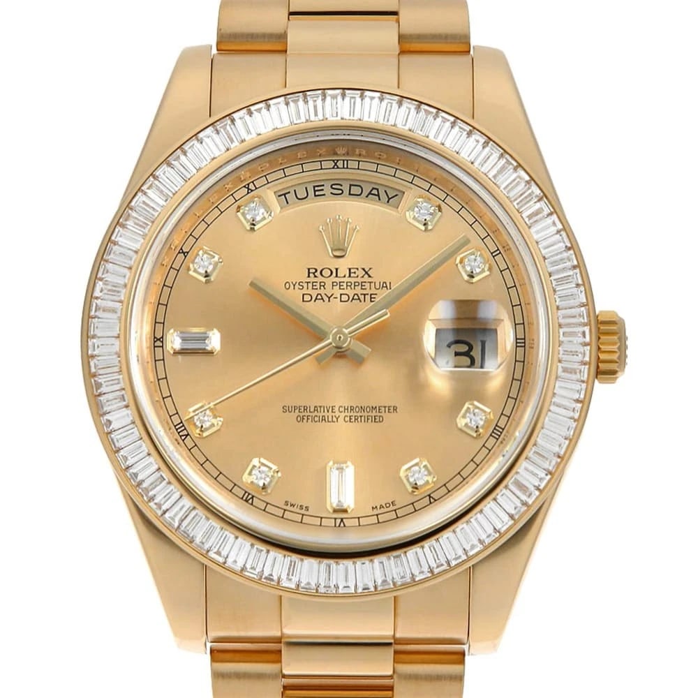 ROLEX DATE DIAMOND BAGUETTE WATCH (1 of 3)
