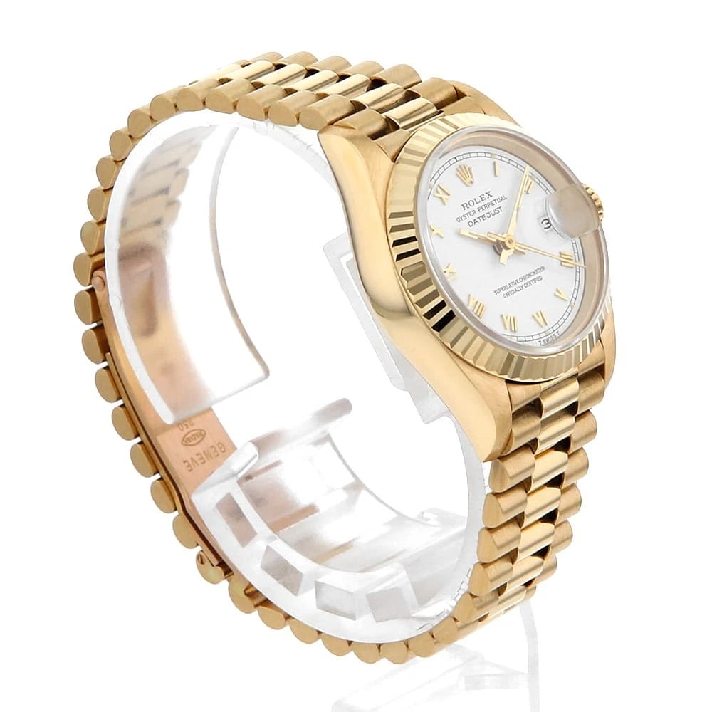 ROLEX DATEJUST WHITE WATCH - 3
