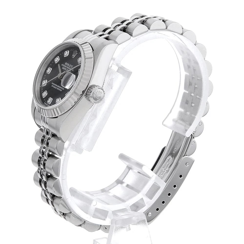 ROLEX DATEJUST DIAMOND BLACK WATCH - 2