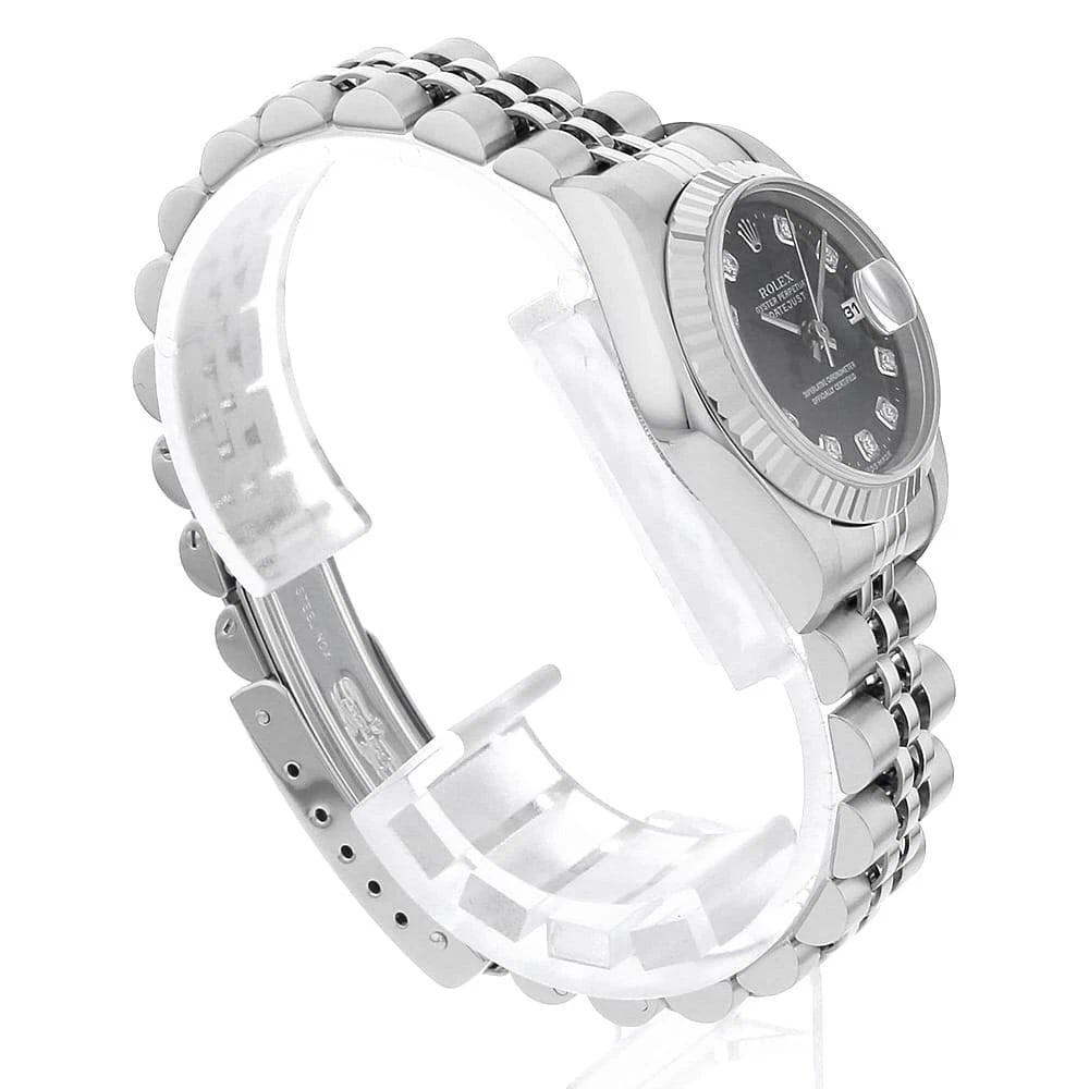 ROLEX DATEJUST DIAMOND BLACK WATCH - 3
