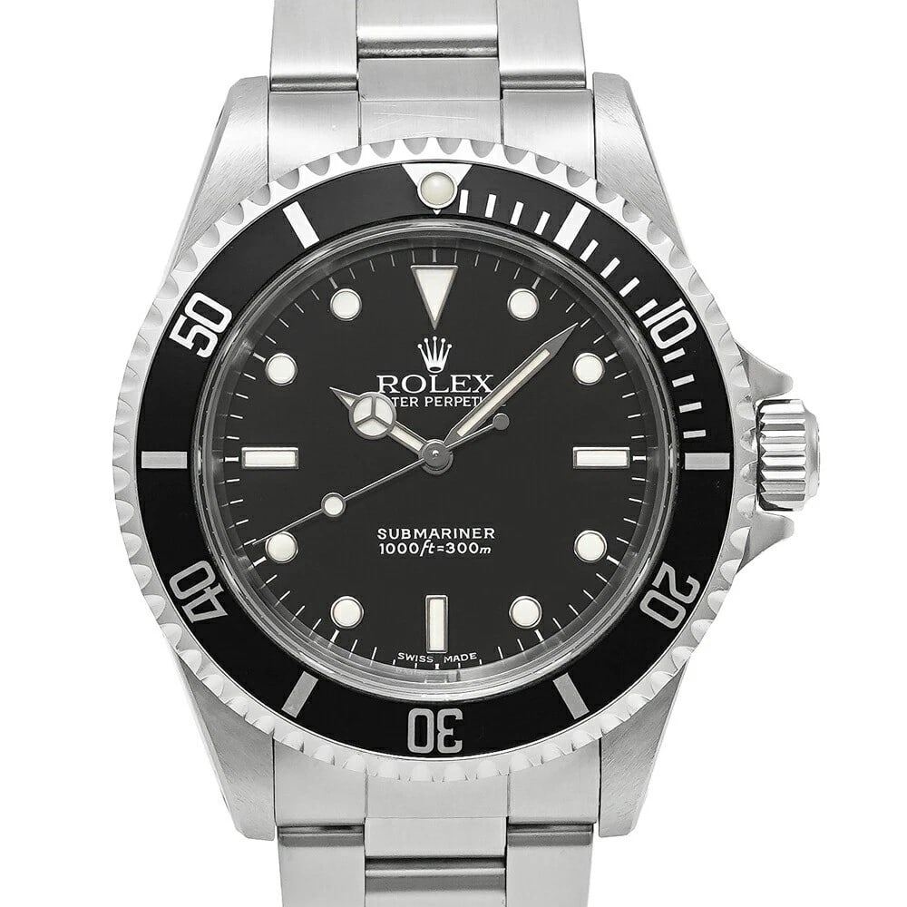 ROLEX SUBMARINER BLACK WATCH: ROLEX Submariner Black Watch Brand: ROLEX Type: Wristwatch Material: Band Material Stainless Steel, Case Material NA Color: Band Color Black Size: Band Size NA, Case Size 40mm?40mm Accessories: No