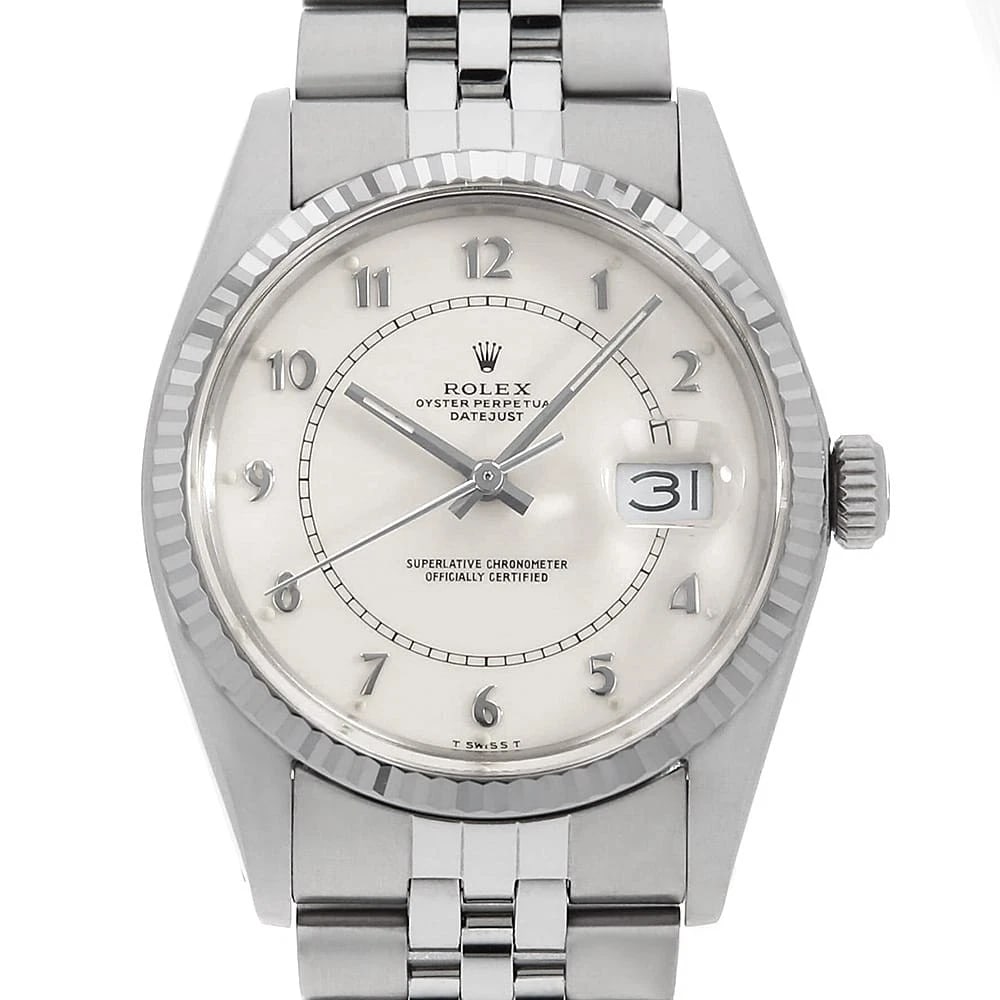 ROLEX DATEJUST CREAM STAINLESS STEEL WATCH: ROLEX Datejust cream Stainless Steel Watch Brand: ROLEX Type/Style: Wrist watch Material: Band Material Stainless Steel, Case Material Stainless Steel/White gold Color: Dial Color Ivory Size: Case:W36