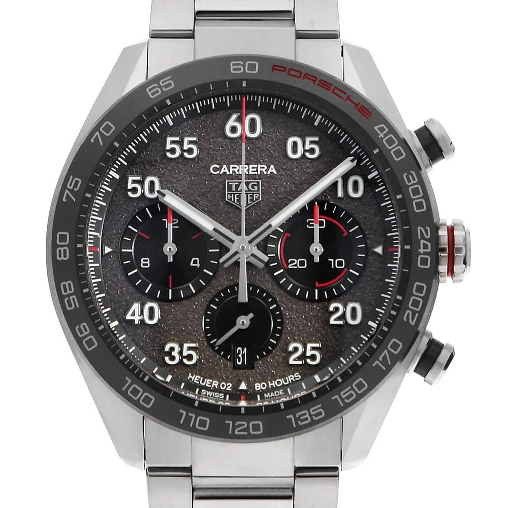 TAG HEUER CHRONOGRAPH STAINLESS STEEL WATCH: TAG Heuer Chronograph Stainless Steel Watch Brand: TAG Heuer Type/Style: Wrist watch Material: Band Material Stainless Steel, Case Material Stainless Steel Color: Dial Color Gray Size: Case:W44mm x H4