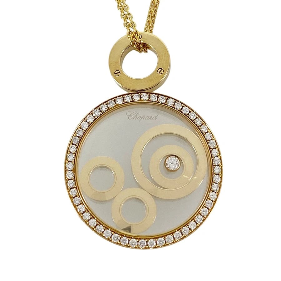CHOPARD HAPPY SPIRIT YELLOW GOLD DIAMOND LONG NECKLACE: Chopard Happy spirit Yellow gold Diamond Long necklace Brand: Chopard Type/Style: Long necklace Material: 18K Yellow Gold Color: Gold Size: Top size:45.0mmx32.1mm Necklace full length:60cm Accesso