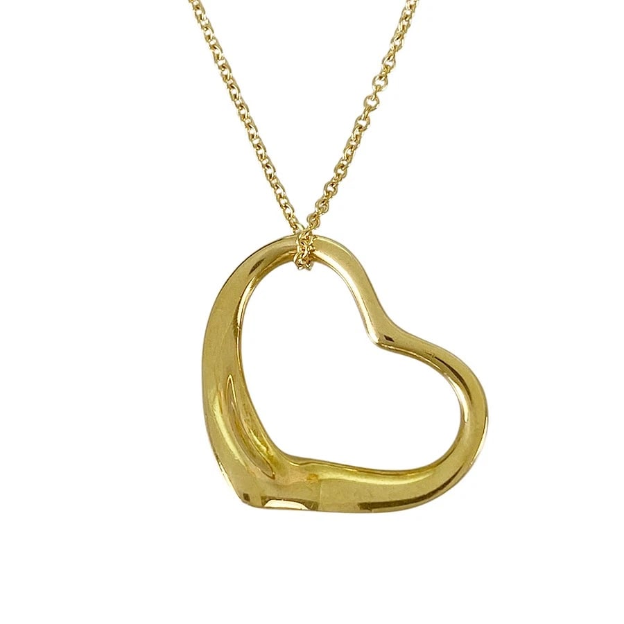TIFFANY&CO. ELSA PERETTI OPEN HEART YELLOW GOLD NECKLACE: TIFFANY&Co. Elsa Peretti Open heart Yellow gold Necklace Brand: TIFFANY&Co. Type/Style: Necklace Material: 18K Yellow Gold Color: Gold Size: Top size:17.7mmx21.6mm Necklace full length:41cm Access