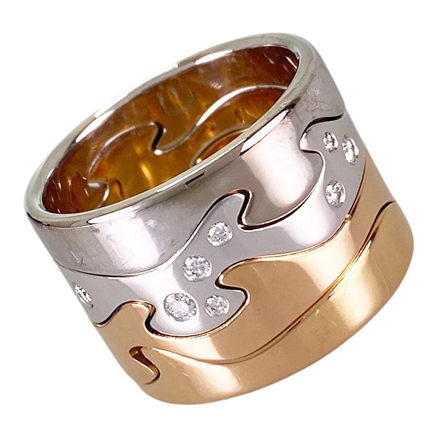 GEORG JENSEN FUSION QUADRUPLE ROSE GOLD DIAMOND RING: Georg Jensen Fusion quadruple Rose gold Diamond Ring Brand: Georg Jensen Type/Style: Ring Material: 18K Rose Gold 18K White Gold Color: RG WG Size: US 10.5 Accessories: None Accessories No