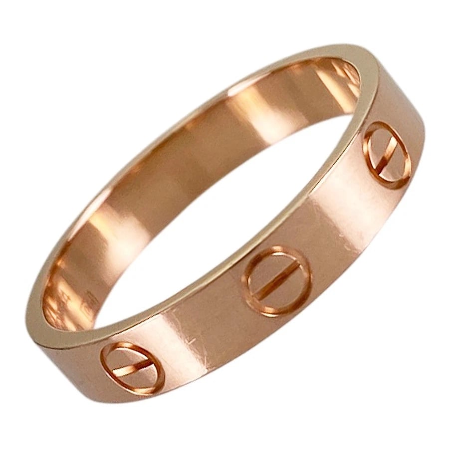CARTIER MINI LOVE ROSE GOLD RING: Cartier Mini Love Rose gold Ring Brand: Cartier Type/Style: Ring Material: 18K Rose Gold Color: RG Size: US 6.5-7 Accessories: None Accessories Notice: When purchasing pre-owned goods, please refer