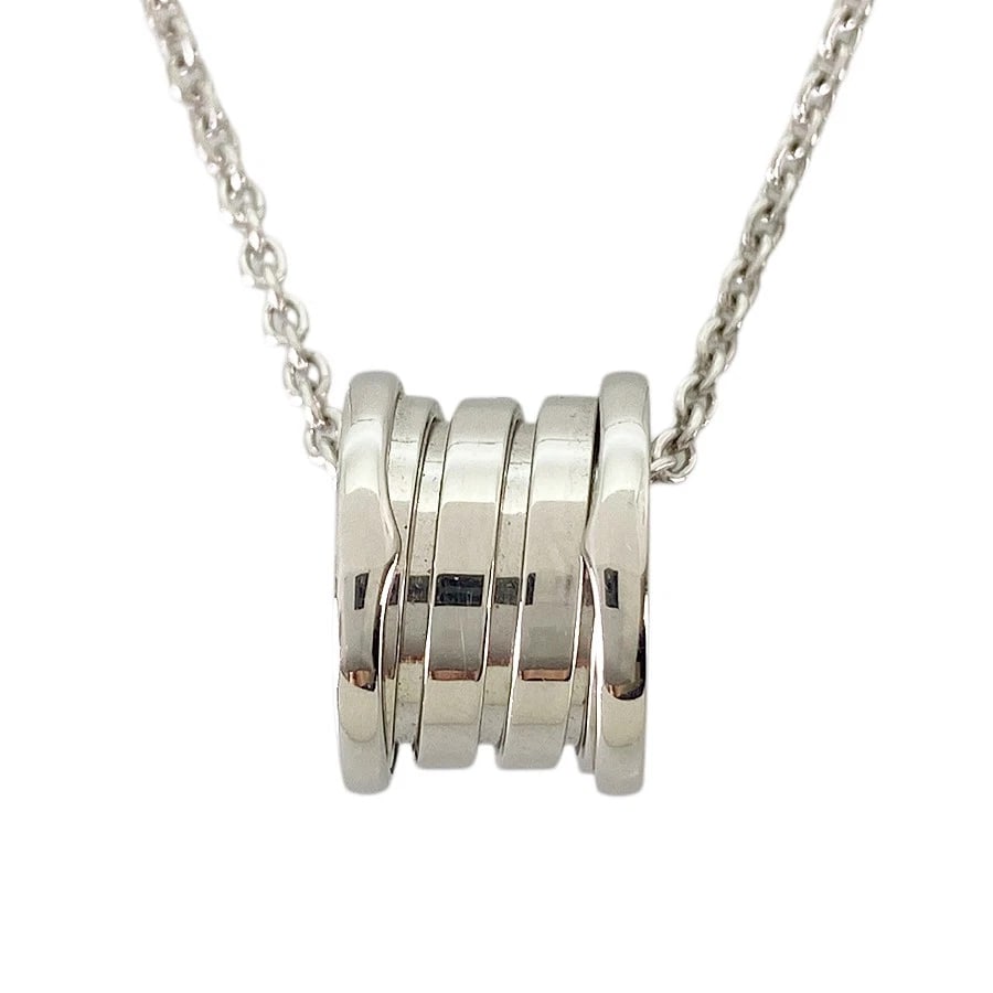 BVLGARI B. WHITE GOLD NECKLACE: BVLGARI B. White gold Necklace Brand: BVLGARI Type/Style: Necklace Material: 18K White Gold Color: Silver Size: Top size:14.5mm Necklace full length:40cm Accessories: None Accessories Notice: When