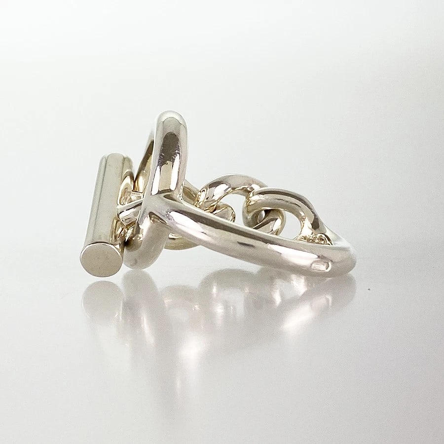 HERMES CROISETTE SILVER RING - 2