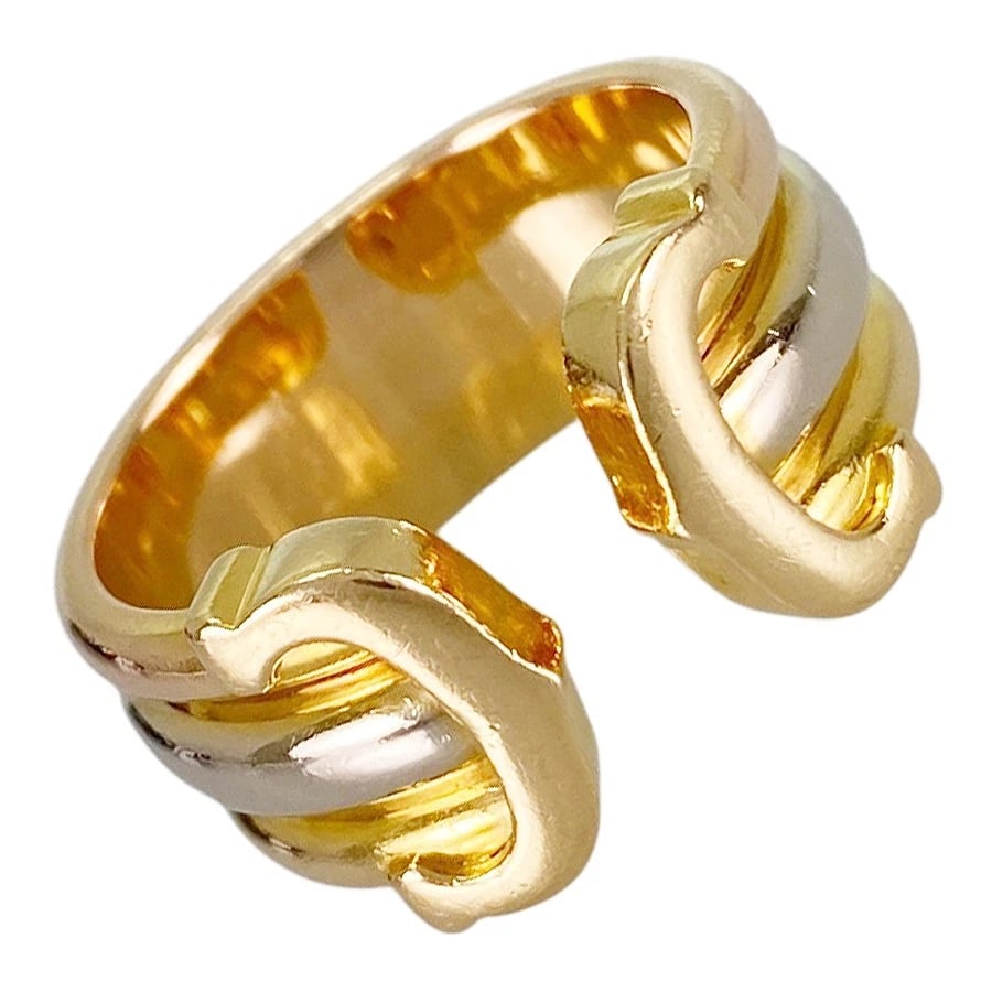 CARTIER TRINITY YELLOW GOLD RING: Cartier Trinity Yellow gold Ring Brand: Cartier Type/Style: Ring Material: 18K Yellow Gold 18K White Gold 18K Rose Gold Color: YG WG RG Size: US 5.5 Accessories: None Accessories Notice: W