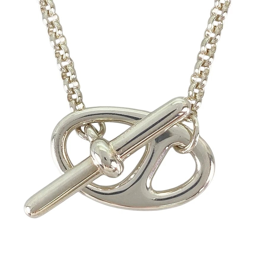 HERMES CHAINE D'ANCRE PUNK SILVER NECKLACE: HERMES Chaine d'Ancre Punk Silver Necklace Brand: HERMES Type/Style: Necklace Material: Silver 925 Color: Silver Size: Motif size:15.8mmx25.6mm Necklace full length:42.5cm Accessories: None