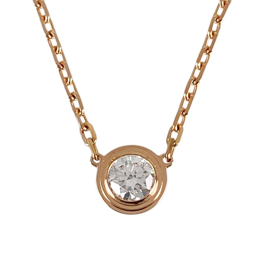 CARTIER DAMOUR ROSE GOLD DIAMOND NECKLACE: Cartier Damour Rose gold Diamond Necklace Brand: Cartier Type/Style: Necklace Material: 18k Rose Gold Color: RG Size: Top size:5.5mmx5.5mm Necklace full length:40.5cm Accessories: None Acc