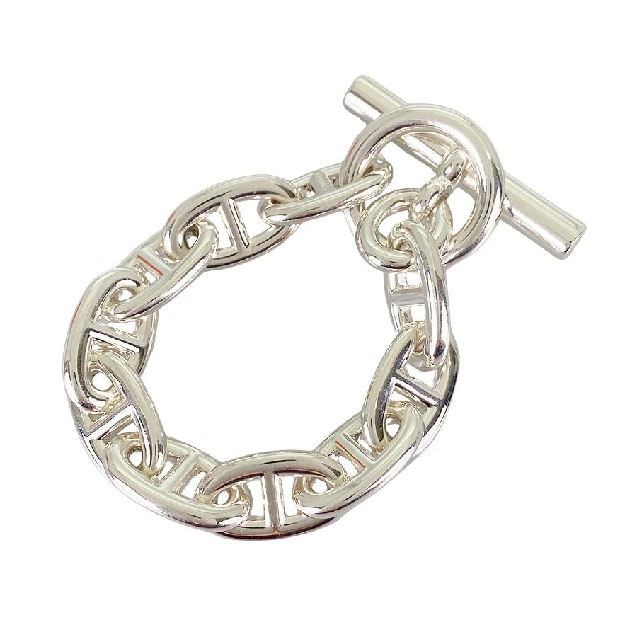 HERMES CHAINE D'ANCRE TGM SILVER BRACELET: HERMES Chaine d'Ancre TGM Silver Bracelet Brand: HERMES Type/Style: Bracelet Material: Silver 925 Color: Silver Size: Wrist Size:15cm Accessories: None Accessories Notice: When purchasing pre-owned