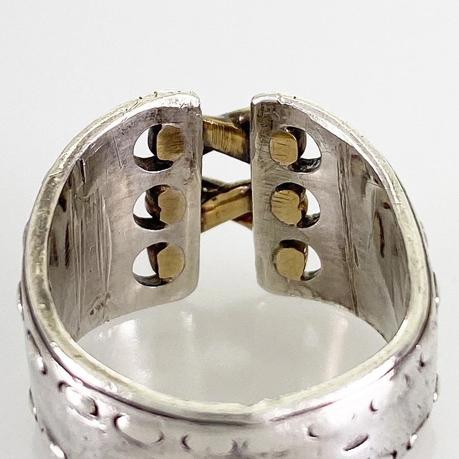 HERMES MEXICO DOUBLE SILVER RING - 3