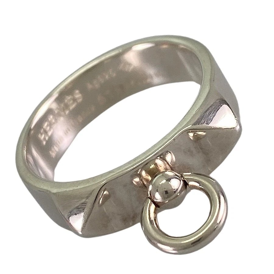 HERMES COLLIER DE CHIEN PM SILVER RING: HERMES Collier de Chien PM Silver Ring Brand: HERMES Type/Style: Ring Material: Silver 925 Color: Silver Size: US 5.5 Accessories: None Accessories Notice: When purchasing pre-owned goods, please