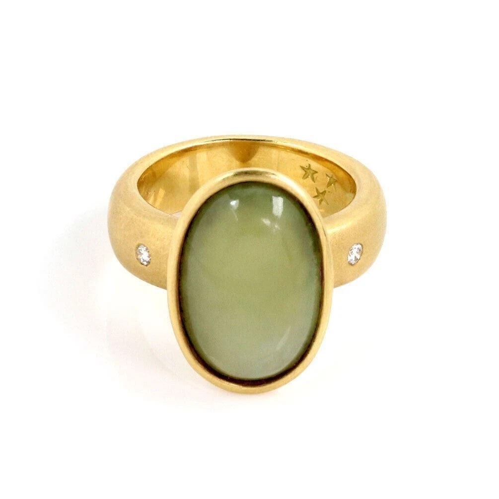 H. STERN MOONSTONE DIAMOND 18K YELLOW GOLD RING (1 of 3)