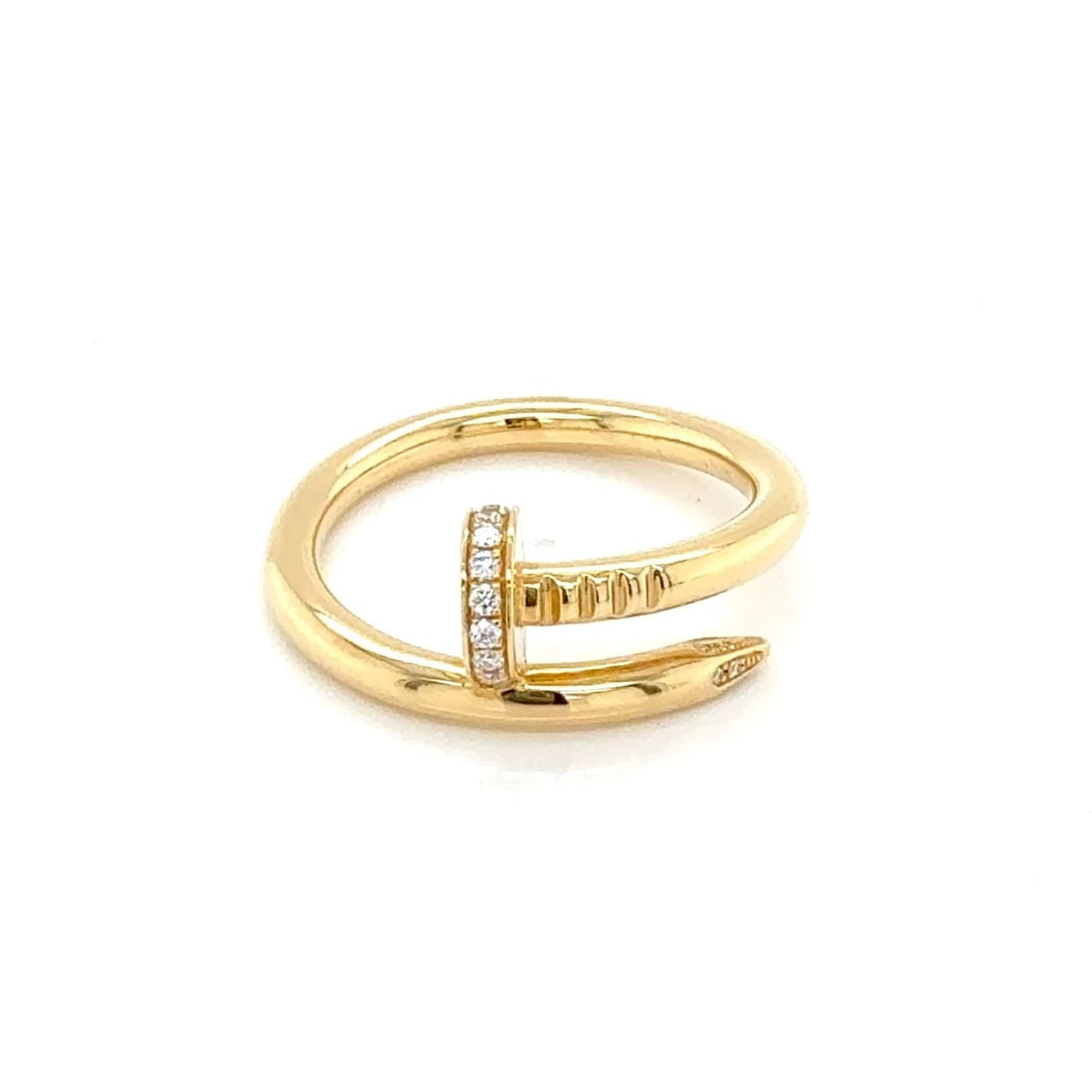 CARTIER JUSTE UN CLOU DIAMOND 18K YELLOW GOLD RING: Cartier Juste un Clou Diamond 18k Yellow Gold Ring Brand: Cartier Type/Style: Ring Material: 18k yellow gold Main Stone Natural Color: Yellow Size: 10 US Accessories: None Accessories Noti