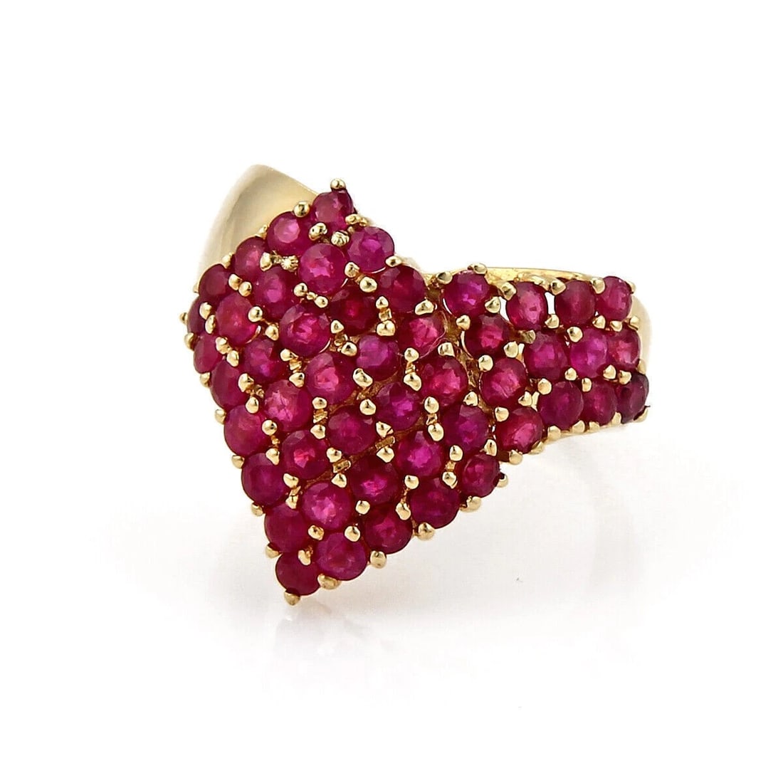 LEVIAN RUBY 14K YELLOW GOLD V DESIGN CLUSTER RING - 2