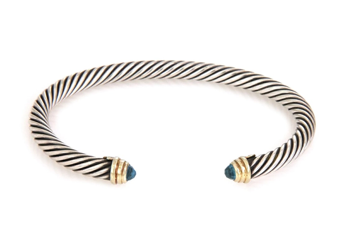 DAVYURMAN STERLING SILVER & 14K GOLD BRACELET (1 of 3)