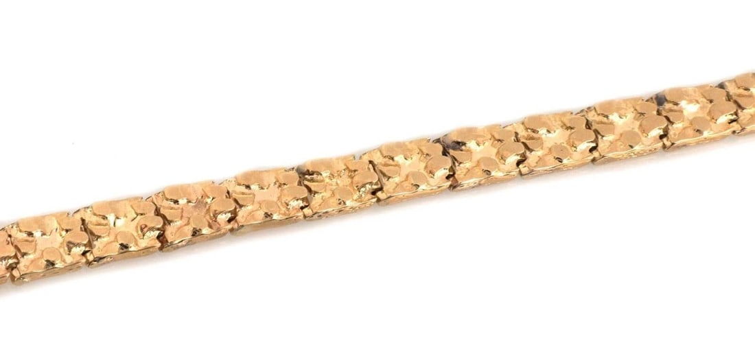 NUGGET RECTANGULAR14K YELLOW GOLD BRACELET - 4