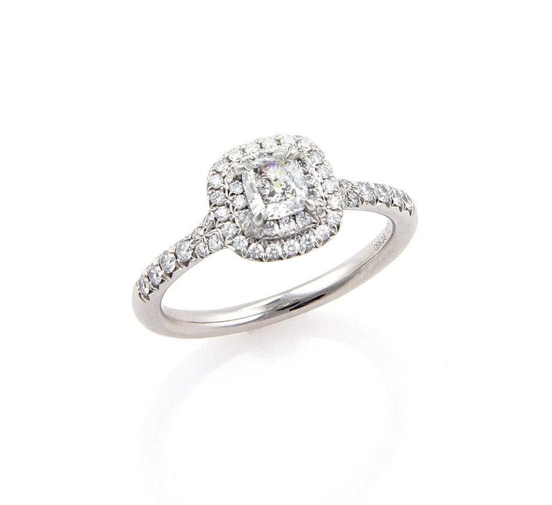 TIFFANY & CO. SOLESTE DIAMOND PLATINUM RING: Tiffany & Co. Soleste Diamond Platinum Ring Brand: Tiffany & Co. Type/Style: Ring Material: PT950 Main Stone Natural Color: White Size: 6 US Accessories: None Accessories Notice: When purc