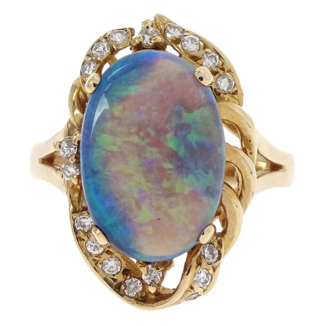 RING 14K GOLD OPAL DIAMOND JEWELRY: Ring 14K Gold Opal Diamond Jewelry Brand: No Brand Type/Style: Ring Material: 14K Gold Main Stone Opal Natural Color: Gold Size: 6.25 - 6.5 US Accessories: None Accessories Notice: When pu