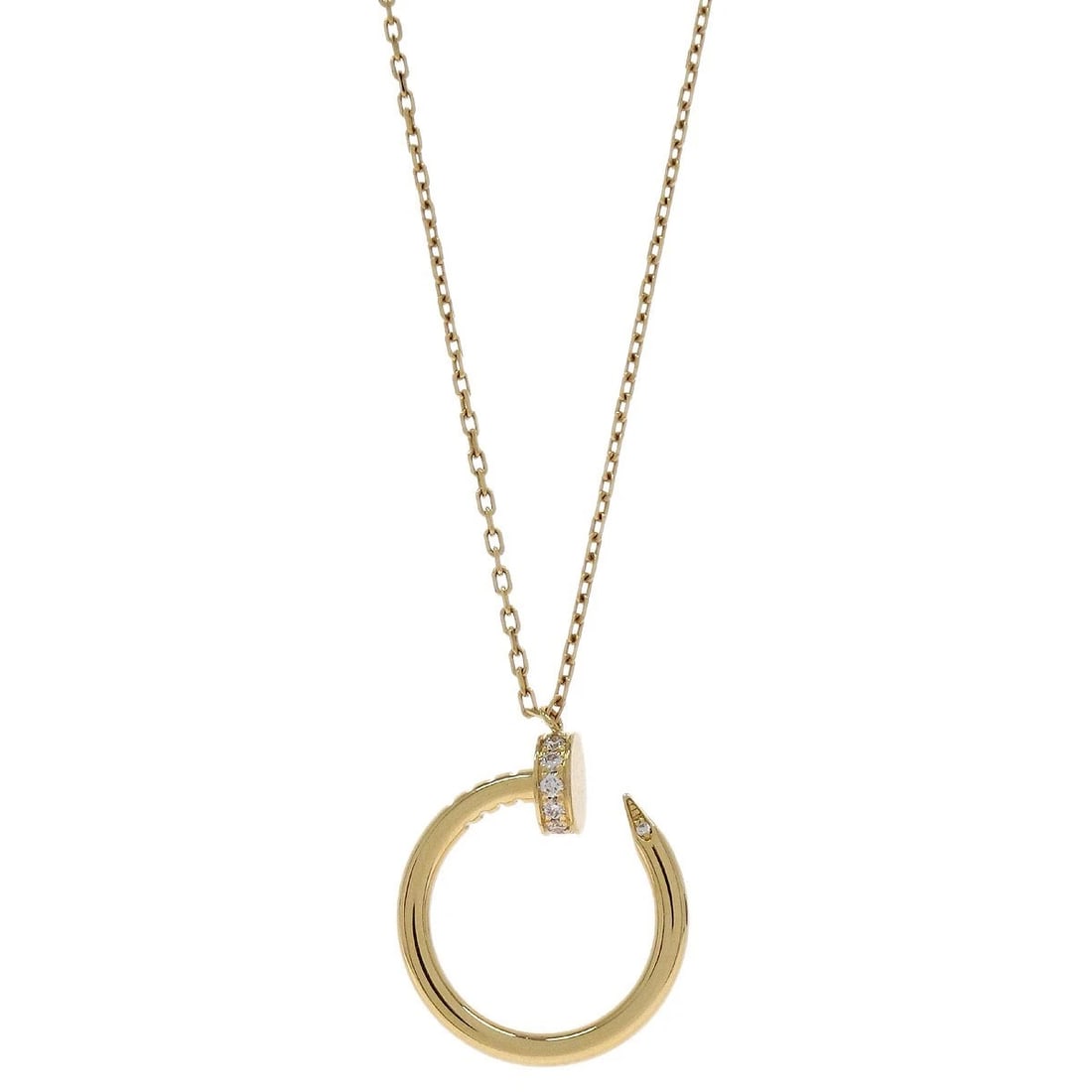 CARTIER JUSTE UN CLOU PENDANT NECKLACE 750 GOLD DIAMOND JEWELRY: Cartier Juste Un Clou Pendant Necklace 750 Gold Diamond Jewelry Brand: Cartier Type/Style: Necklace Material: Au750 Gold Main Stone Natural Color: Gold Size: Chain(Overall) : 41.0 cm, Top : W 1.9 x H 