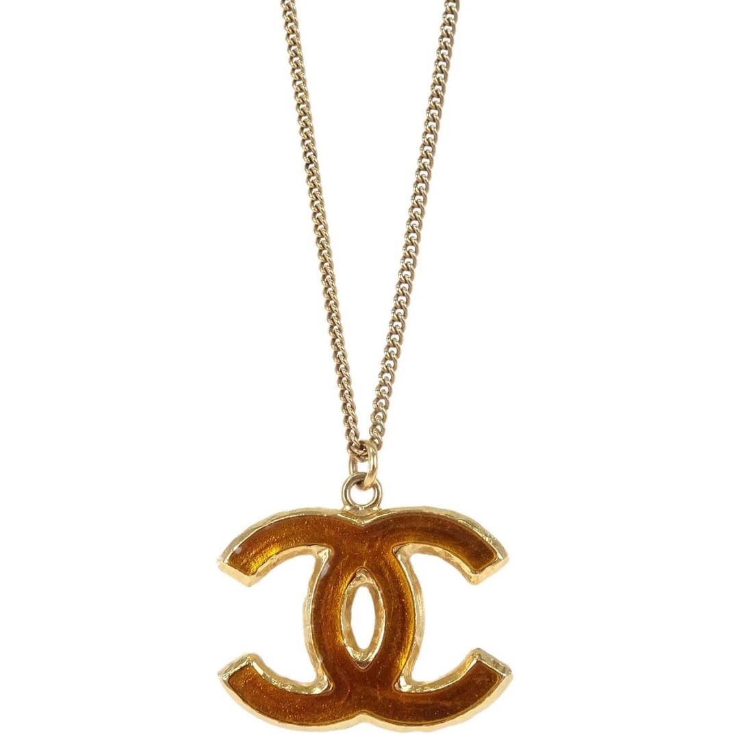 CHANEL GOLD CC PENDANT NECKLACE: Chanel Gold CC Pendant Necklace Brand: CHANEL Type/Style: Necklace Material: Gold Plated Color: Gold Size: Chain(Overall) : 61.0 cm, Top : W 2.8 x H 2.0 cm Accessories: None Accessories No