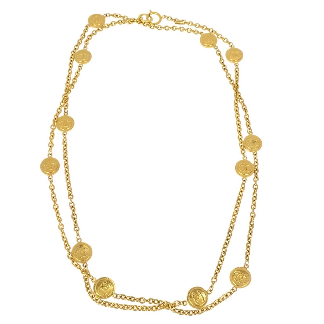 CHANEL MEDALLION LONG CHAIN NECKLACE GOLD (1 of 3)