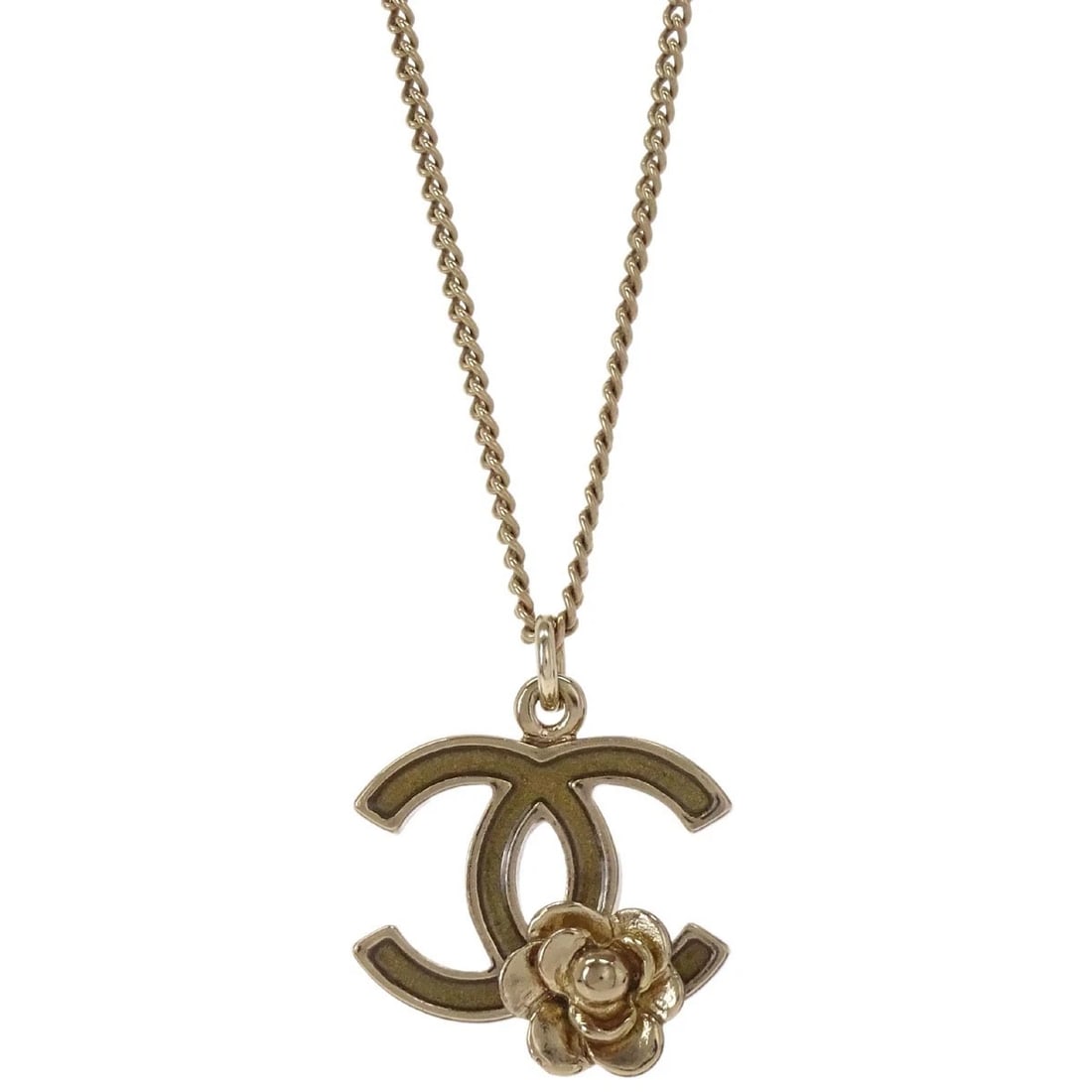 CHANEL GOLD CC FLOWER PENDANT NECKLACE: Chanel Gold CC Flower Pendant Necklace Brand: CHANEL Type/Style: Necklace Material: Gold Plated Color: Gold Size: Chain(Overall) : 42.0 cm, Top : W 1.9 x H 1.7 cm Accessories: None Accesso