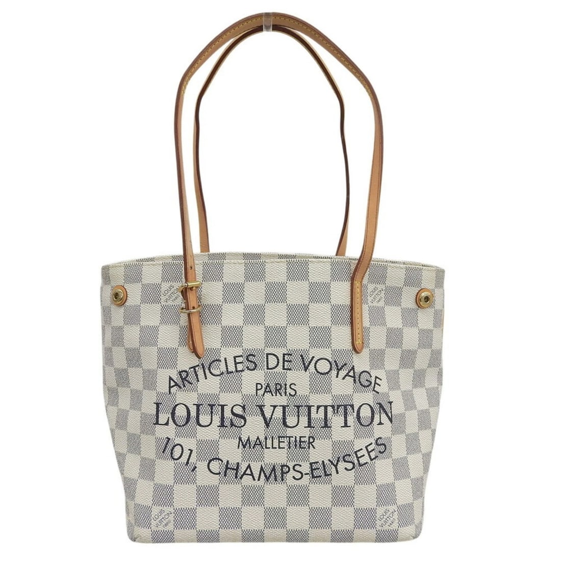 LOUIS VUITTON DAMIER AZUR CABAS PM TOTE BAG: Louis Vuitton Damier Azur Cabas PM Tote Bag Brand: Louis Vuitton Type/Style: Tote bag Material: PVC Color: Damier Azur Size: (HxWxD) 21.5cm x 23cm x 17cm / 8.46inch x 9.05inch x 6.69inch Accessori
