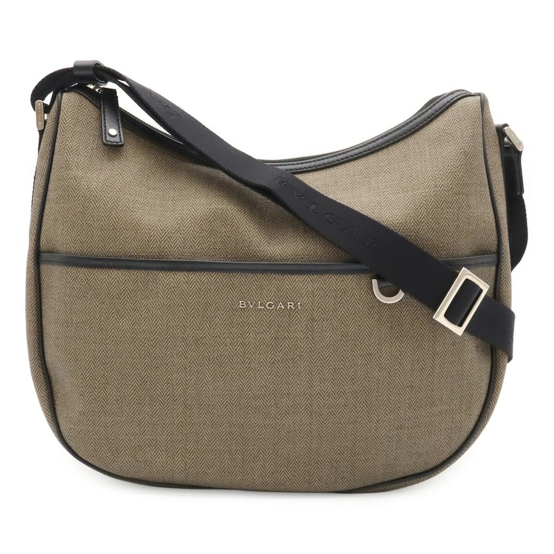 BVLGARI WEEKEND SHOULDER BAG, LEATHER: BVLGARI Weekend Shoulder Bag, Leather Brand: Bvlgari Type/Style: Shoulder bag Material: Coated canvas , Leather Color: Black, Grayish Size: (HxWxD) 26.5cm x 35cm x 10cm / 10.43inch x 13.77inch x